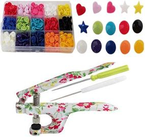 img 1 attached to 🌸 Floral Organizer - KAMsnaps Starter Case: Heart / Star / Round KAM Snaps Press Pliers for Plastic Snaps No-Sew Buttons Fasteners Setter Hand Tool for Clothes, Cloth Diapers, Bibs