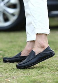 img 2 attached to Premium Genuine Breathable Men's Loafers & Slip-Ons from Go Tour