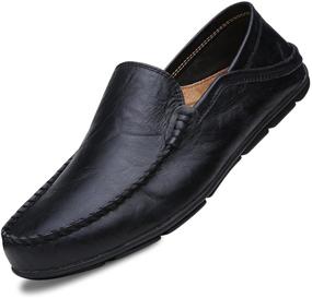 img 4 attached to Premium Genuine Breathable Men's Loafers & Slip-Ons from Go Tour