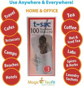 img 1 attached to 🍵 300 Heat Sealable Modern Tea Filter Bags - Size 3 Disposable Tea Infuser Set, 3 Boxes - Convenient, Natural & Easy to Use Anywhere - No Cleanup! Great for Teas, Coffee & Herbs - Magic Teafit