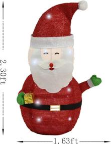 img 1 attached to 🎅 COVFEVER 2.3Ft Christmas Santa Claus with 40 LED Lights - Battery Operated Light Up Indoor Outdoor Decorations