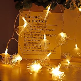 img 2 attached to 16.4ft Flower String Light: Waterproof, 50 LED Fiber Optic for Bedroom, Wall, Christmas Tree, Garland, Wedding Party, Garden Decoration - Warm White