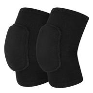 🏐 mclako soft breathable knee pads knee guards for men women kids, knees protective gear, knee braces for volleyball football dance yoga tennis running cycling - full black (m) логотип