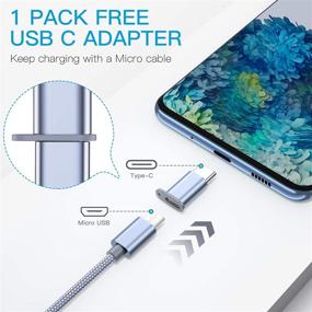 img 2 attached to USB Type C Cable OULUOQI USB C Cable 3 Pack(6Ft) Nylon Braided Fast Charging Cord(USB 2