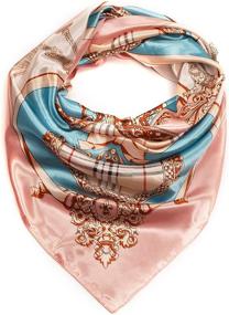 img 4 attached to Patterned Scarfs for Women - Stylish Square Scarves, Ideal Women's Accessories for Scarves & Wraps