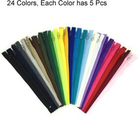 img 3 attached to 🪡 Nylon Coil Zippers - 120pcs/24 Colors, 9 Inch Multicolor Zippers for Sewing & Crafts - Wartoon Zippers