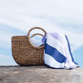 img 2 attached to 🏖️ Venice Collection: Lightweight Reversible Microfiber Beach Towel for Travel, Beach, Pool, and Boating - Quick Dry, Compact Design (35" x 78")