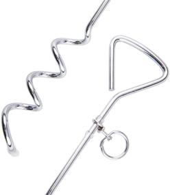 img 3 attached to 🔩 Fasmov Pack of 2 Metal Spiral Anchor Tie-Outs with Ring - 16 Inches