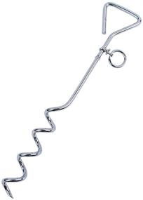 img 2 attached to 🔩 Fasmov Pack of 2 Metal Spiral Anchor Tie-Outs with Ring - 16 Inches