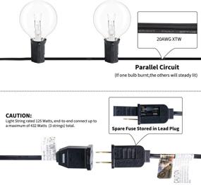 img 2 attached to 🏞️ Globe Outdoor String Lights 25ft - UL Listed Patio Lights for Bistro, Pergola, Porch, Gazebo, Backyard, Warm White