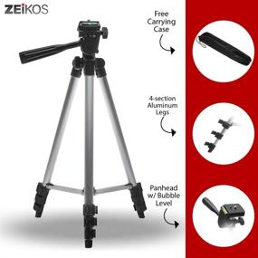 img 2 attached to 📷 Zeikos ZE-TR57A 57-Inch Full Size Photo/Video Tripod: Deluxe Carrying Case, Ideal for Camcorders and Digital Cameras