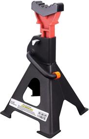 img 3 attached to 🔧 Rajvia Steel Jack Stands 3 Ton - Double Locking, Anti-Slip Sleeve - Black (1 Pair)