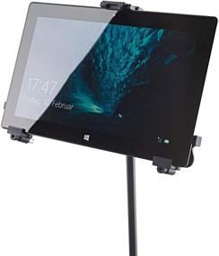 img 2 attached to 📱 K&M - Konig & Meyer 19790.516.55 Universal Tablet iPad Holder: Landscape to Portrait Switch, Studio-Quality for Musicians, German-Made, Black