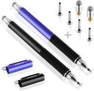 meko(tm) (2 pcs)[2 in 1 precision series] disc stylus/styli bundle with 4 replaceable disc tips logo