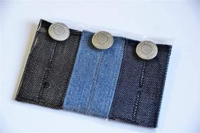 img 1 attached to 👖 Set of 3 Beck's Closet Denim Jean Waist Extenders with Nickel Finished Metal Button - Ideal for Both Men and Women