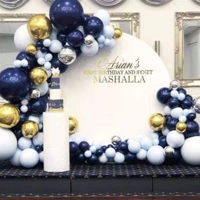 img 4 attached to 🎈 Navy Blue and Macaron Blue Balloon Arch & Garland Kit - Graduation, Wedding, Birthday Décor - 146Pcs, 18in/12in w/ Balloon Strip Tape