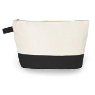 👜 versatile and stylish cotton canvas two tone cosmetic clutch: organize your beauty essentials with ease logo