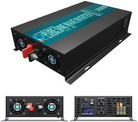 img 2 attached to 🌞 WZRELB 3000W Солнечный инвертор мощности: Чистый синусоидальный сигнал, преобразователь 24VDC в 120VAC с LED-дисплеем, беспроводным дистанционным управлением, двойными розетками и проводной подключкой - диапазон 100 футов.