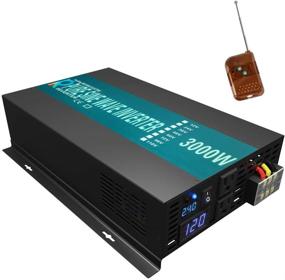 img 4 attached to 🌞 WZRELB 3000W Солнечный инвертор мощности: Чистый синусоидальный сигнал, преобразователь 24VDC в 120VAC с LED-дисплеем, беспроводным дистанционным управлением, двойными розетками и проводной подключкой - диапазон 100 футов.