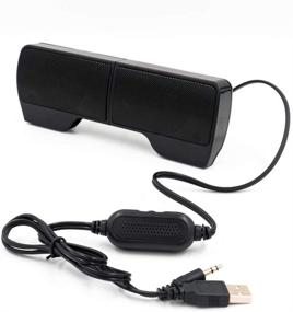 img 4 attached to USB Powered Computer Speakers | Portable Mini Clip-on 🔊 Soundbar for Desktops, Laptops, Notebooks, PCs, Tablets - Wired Speaker