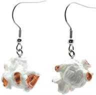 quirky popcorn fried chicken drop earrings: fun and unique handmade dangle jewelry for women and girls logo