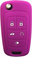 violet silicone key fob cover case protector replacement - fits buick encore lacrosse regal verano, oht01060512 5461a-01060512 logo