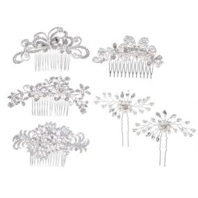 img 2 attached to 💍 inSowni 32 Pack Wedding Hair Side Combs and Bridal Hair Pins: Rhinestone Pearls Accessories for Women, Girls, Brides, and Bridesmaids