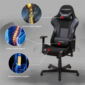 img 3 attached to 🎮 DXRacer PC Gaming Chair Formula Series: Height Adjustable Recliner with Ergonomic Support, Standard, Black