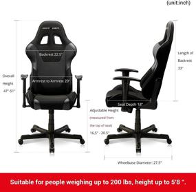 img 2 attached to 🎮 DXRacer PC Gaming Chair Formula Series: Height Adjustable Recliner with Ergonomic Support, Standard, Black