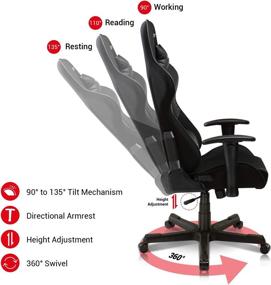 img 1 attached to 🎮 DXRacer PC Gaming Chair Formula Series: Height Adjustable Recliner with Ergonomic Support, Standard, Black