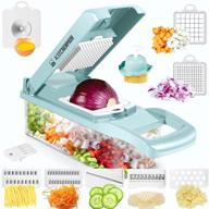 🔪 versatile mandoline slicer and vegetable chopper for kitchen - 7 blades, including onion chopper with container logo