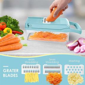 img 1 attached to 🔪 Versatile Mandoline Slicer and Vegetable Chopper for Kitchen - 7 Blades, Including Onion Chopper with Container