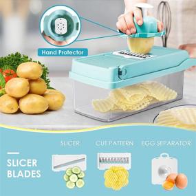 img 2 attached to 🔪 Versatile Mandoline Slicer and Vegetable Chopper for Kitchen - 7 Blades, Including Onion Chopper with Container