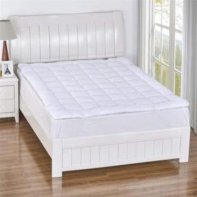 img 1 attached to 🛏️ Улучшите свой сон с помощью королевского плюшевого матраса-топпера Royal Plush - 2 дюйма гипоаллергенного наполнителя из альтернативных пуха, с креплениями на резинке.