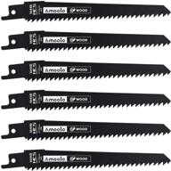 🪚 amoolo 6'' reciprocating saw blades: ultimate wood cutting sawzall & pruning blades (6pcs/6tpi) logo