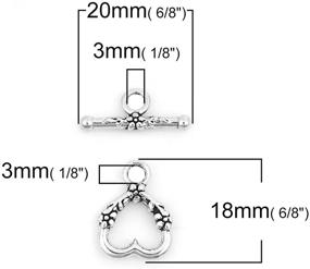 img 2 attached to 💗 Antiquated Silver Heart & Flower Toggle Clasps: DIY Jewelry Accessories - 38 Sets by JGFinds