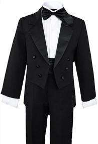 img 3 attached to Classic Boys Black Tuxedo Outfit Set with Tail for Special Occasions