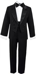 img 4 attached to Classic Boys Black Tuxedo Outfit Set with Tail for Special Occasions