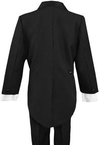 img 2 attached to Classic Boys Black Tuxedo Outfit Set with Tail for Special Occasions