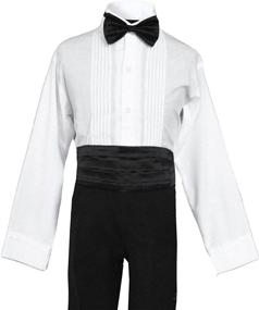 img 1 attached to Classic Boys Black Tuxedo Outfit Set with Tail for Special Occasions