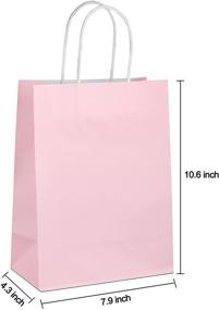 img 3 attached to 🎁 Розовые подарочные пакеты Kolaxen из крафт-бумаги с тканевой бумагой - 24 шт., средний размер с ручками для дня рождения, вечеринки, свадьбы, и вечеринки в честь рождения ребенка