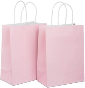 img 1 attached to 🎁 Kolaxen Pink Kraft Paper Gift Bags with Tissue Paper - 24 Pcs, Medium Size with Handles for Birthday, Party, Wedding, Baby Shower
