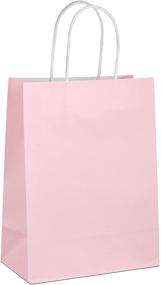 img 4 attached to 🎁 Kolaxen Pink Kraft Paper Gift Bags with Tissue Paper - 24 Pcs, Medium Size with Handles for Birthday, Party, Wedding, Baby Shower