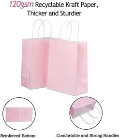 img 2 attached to 🎁 Kolaxen Pink Kraft Paper Gift Bags with Tissue Paper - 24 Pcs, Medium Size with Handles for Birthday, Party, Wedding, Baby Shower