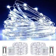 🎆 yotelim led fairy string lights battery operated - 2 pack 33ft 100 led waterproof cool white twinkle firefly string lights with remote control & 8 lighting modes - for indoor outdoor christmas patio party decor логотип