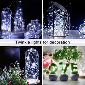 img 2 attached to 🎆 YoTelim LED Fairy String Lights Battery Operated - 2 Pack 33ft 100 LED Waterproof Cool White Twinkle Firefly String Lights with Remote Control & 8 Lighting Modes - for Indoor Outdoor Christmas Patio Party Decor