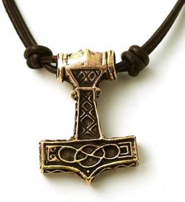img 3 attached to 🪓 LynnAround Bronze Axe Head Thors Hammer Pendant: Mighty Viking Mjolnir Necklace for Norse Irish Pagan Jewelry Enthusiasts!