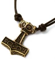 🪓 lynnaround bronze axe head thors hammer pendant: mighty viking mjolnir necklace for norse irish pagan jewelry enthusiasts! logo