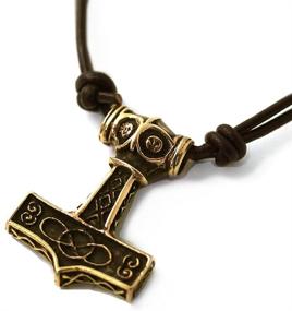 img 4 attached to 🪓 LynnAround Bronze Axe Head Thors Hammer Pendant: Mighty Viking Mjolnir Necklace for Norse Irish Pagan Jewelry Enthusiasts!