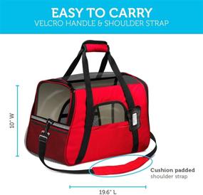 img 3 attached to 🐾 Pet Carrier for Air Travel - Soft-Sided Carrying Bag for Small to Medium Cats and Dogs, Approved by Airlines, Under-Seat Airplane Carriage with Comfy Fleece Bolster Bed for Puppies, Kittens, and Pets